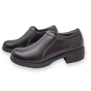 EASTLAND Women's Double Down Slip On In Brown Leather Size 7 New Without Box